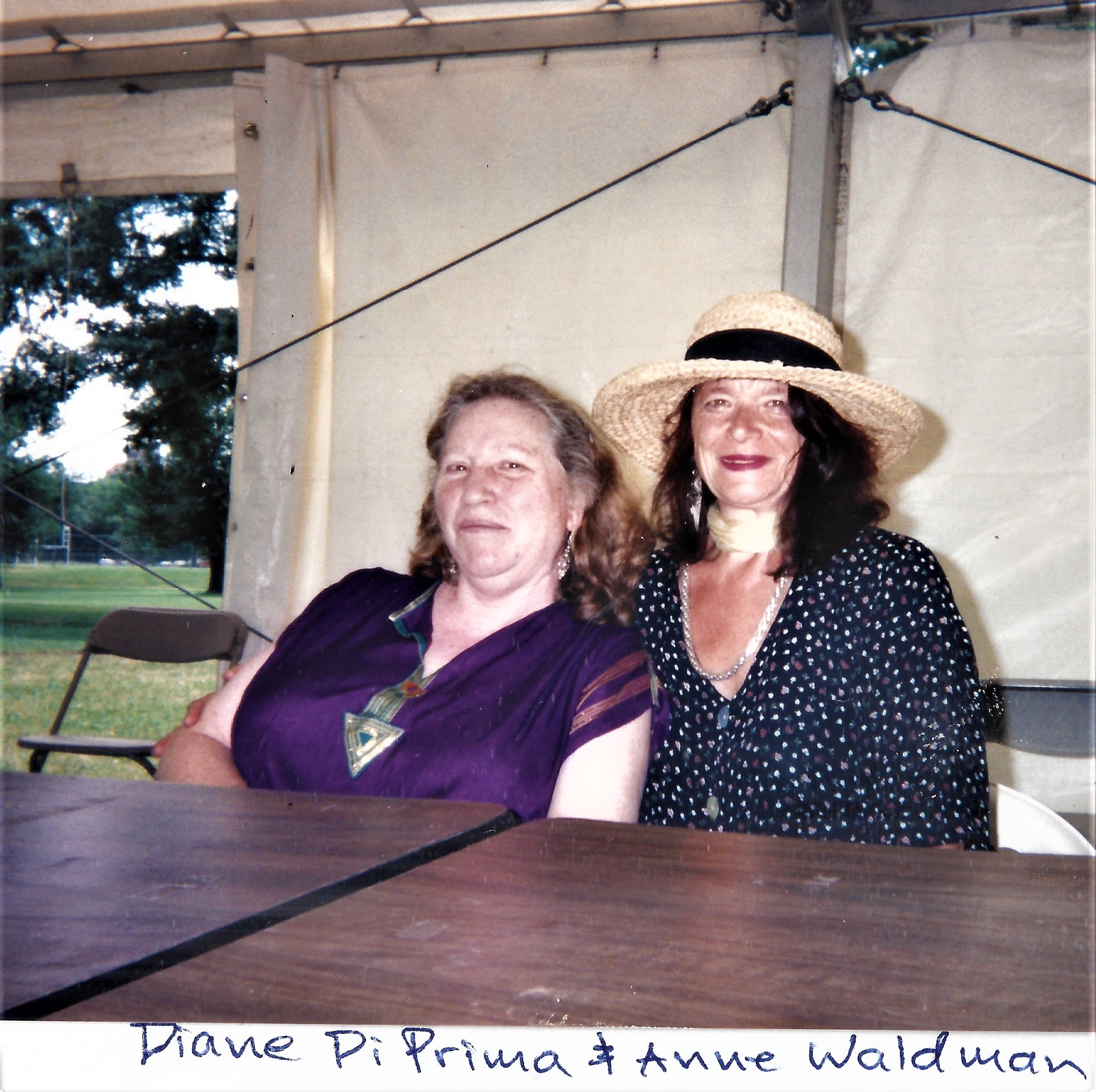 Diane di Prima and Anne Waldman at the Jack Kerouac School of Disembodied Poetics Summer Writing Program, July 1997. Photo by Christopher Luna. https://www.christopherlunapoetry.com/