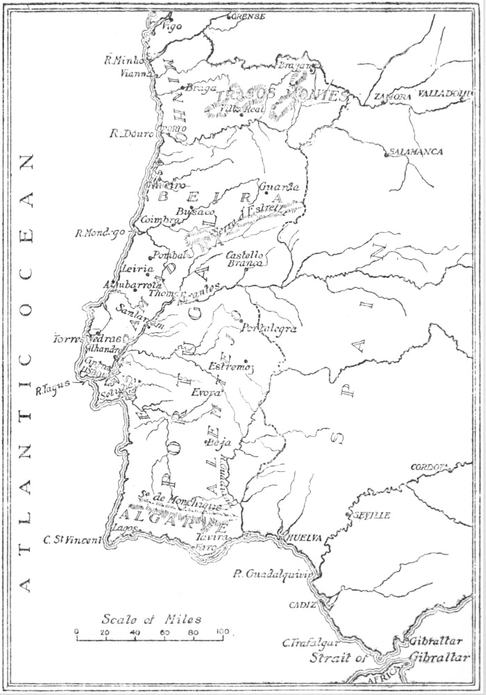 “SKETCH-MAP OF PORTUGAL” (p. vi). Peeps at Many Lands: Portugal (1909).